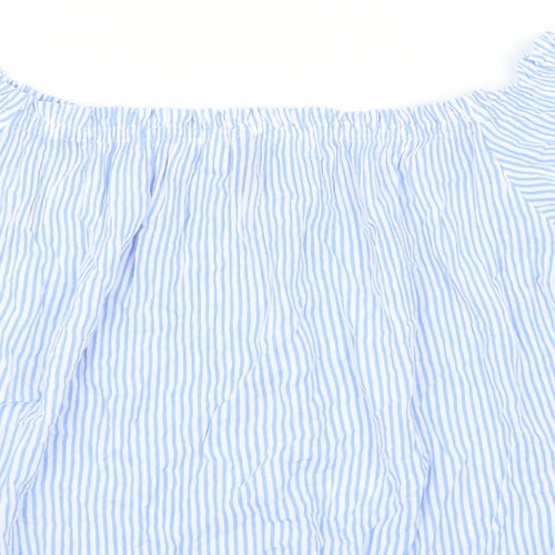 Divided by H&M Womens Blue Striped  Basic Blouse Size 6