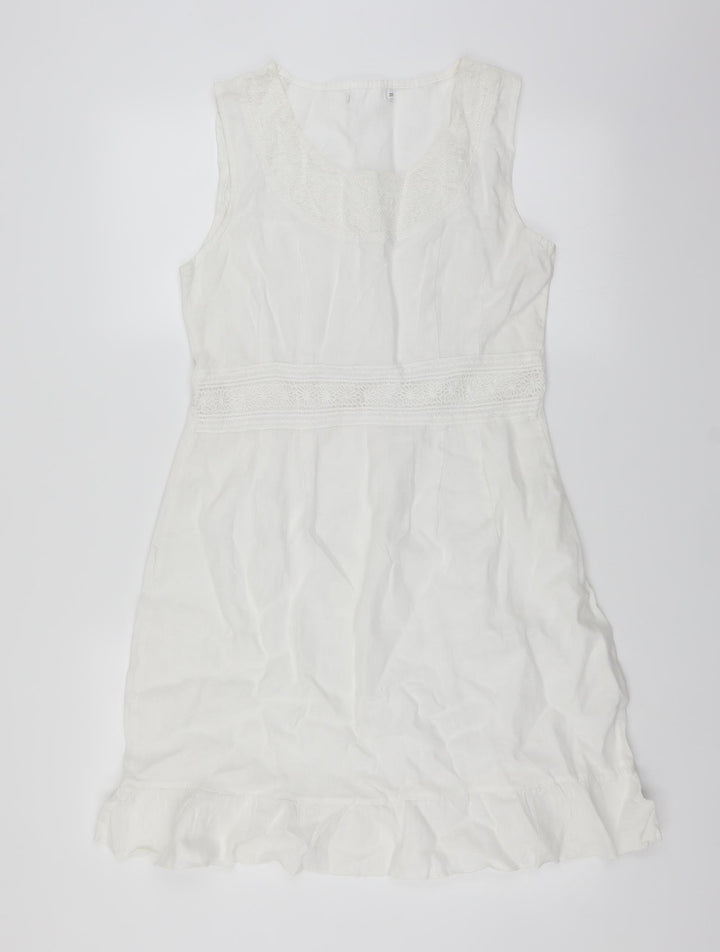Preworn Womens White Sheath Size M