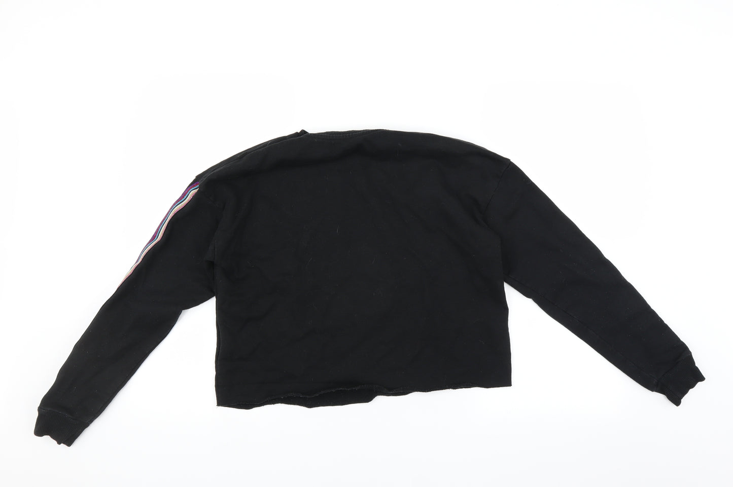 Primark Girls Black   Pullover Sweatshirt Size 14-15 Years  - cropped merci