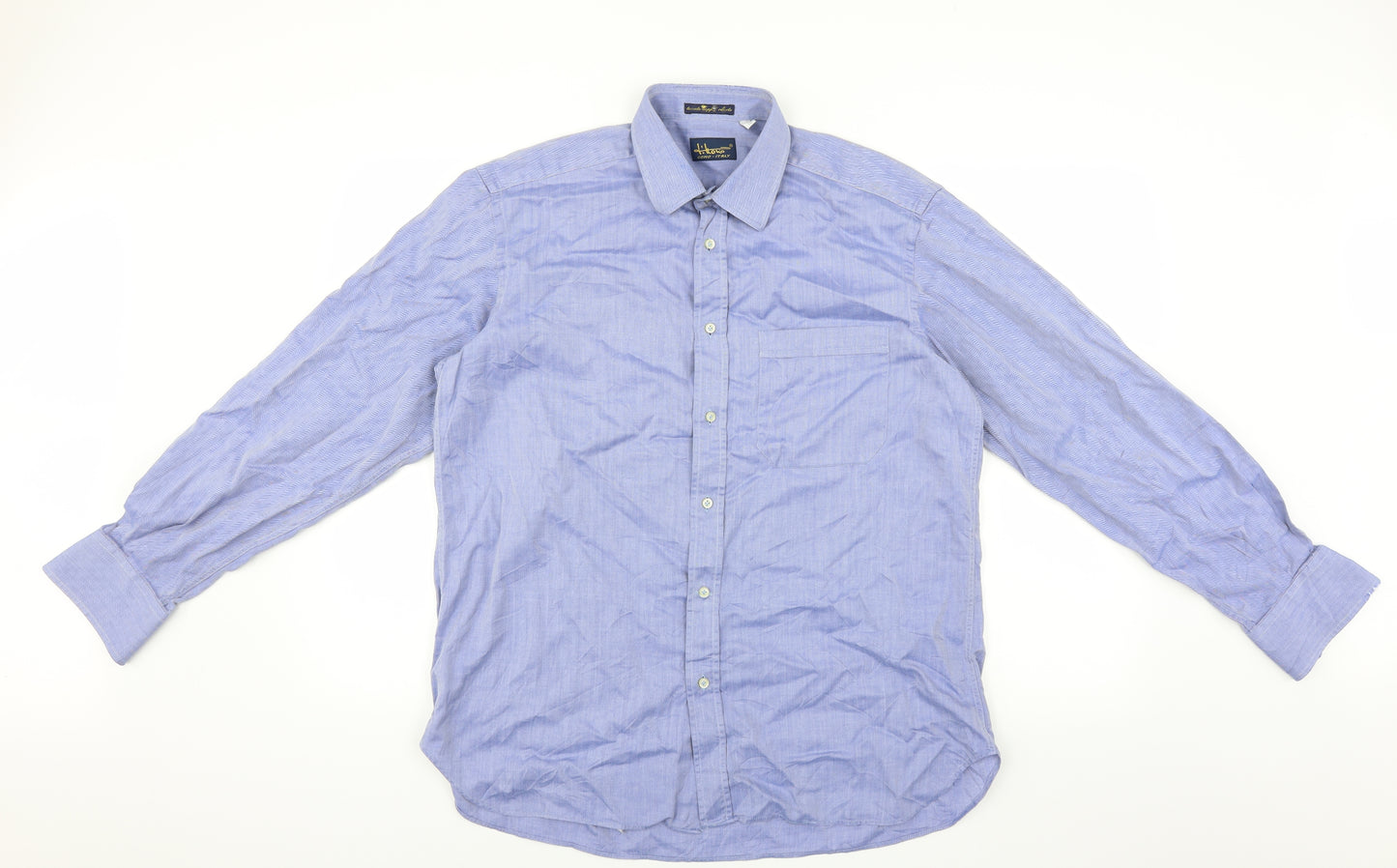 Tessuto Mens Blue    Dress Shirt Size 16