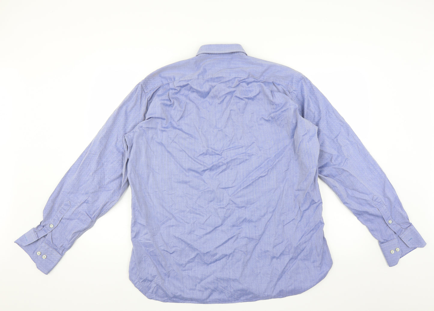 Tessuto Mens Blue    Dress Shirt Size 16