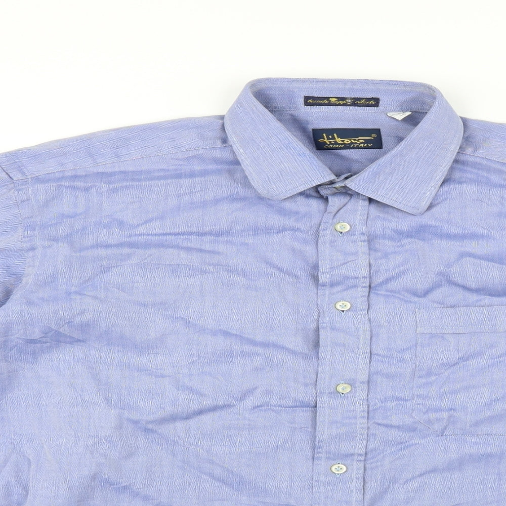 Tessuto Mens Blue    Dress Shirt Size 16