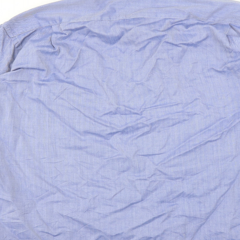 Tessuto Mens Blue    Dress Shirt Size 16
