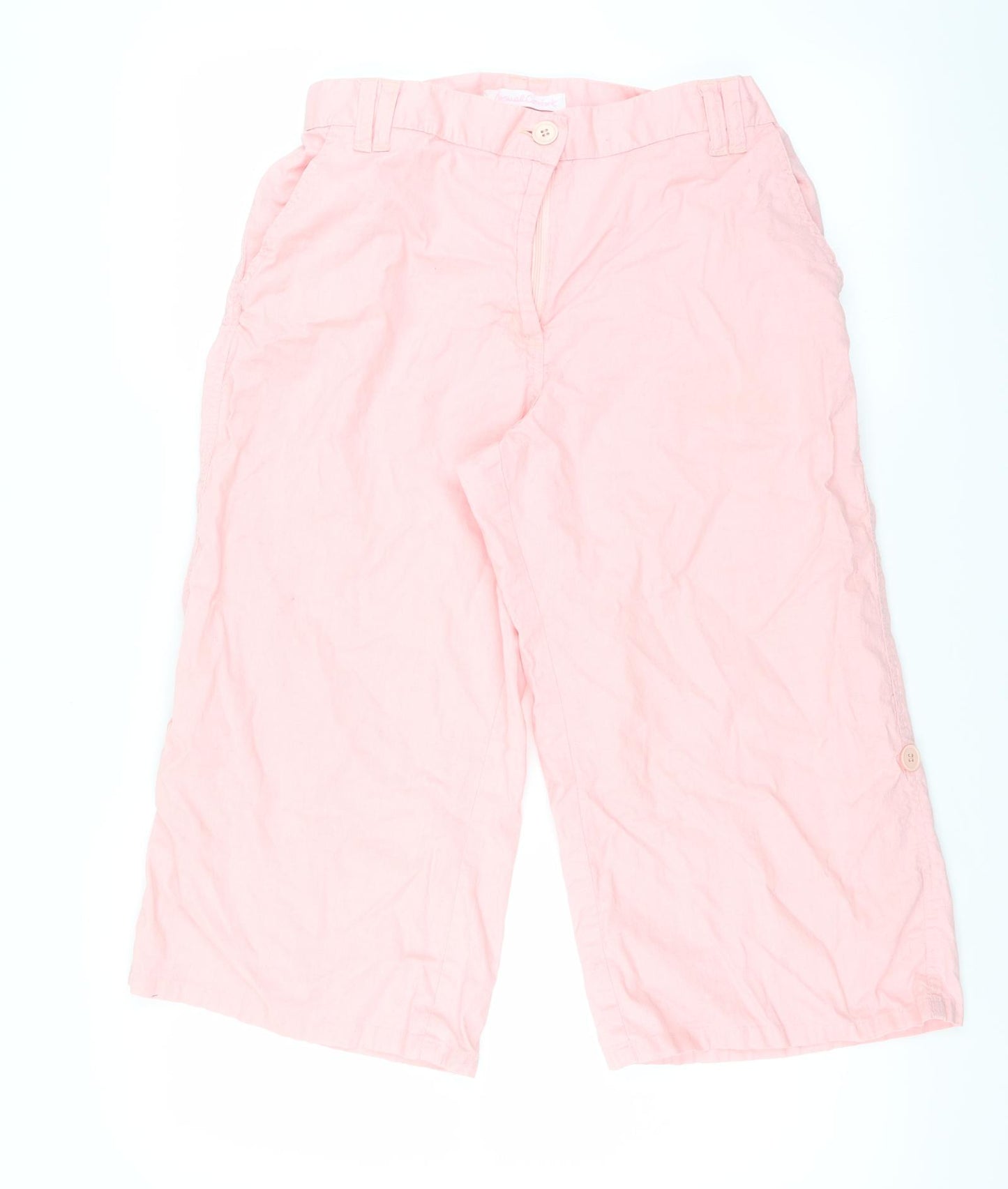 Casual Comfort Womens Pink   Cropped Trousers Size 14 L20 in