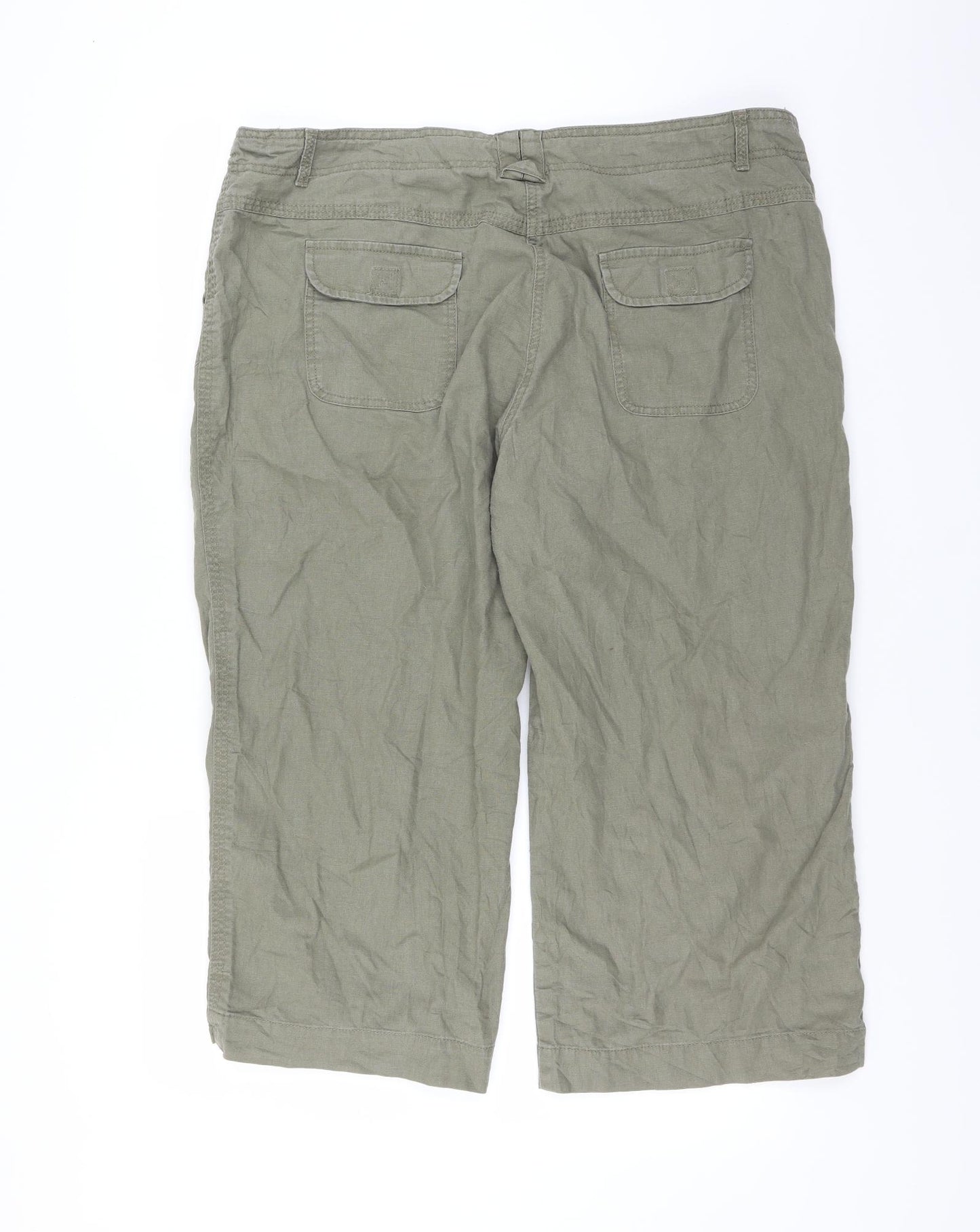 Sainsburys Womens Green   Cropped Trousers Size 18 L21 in