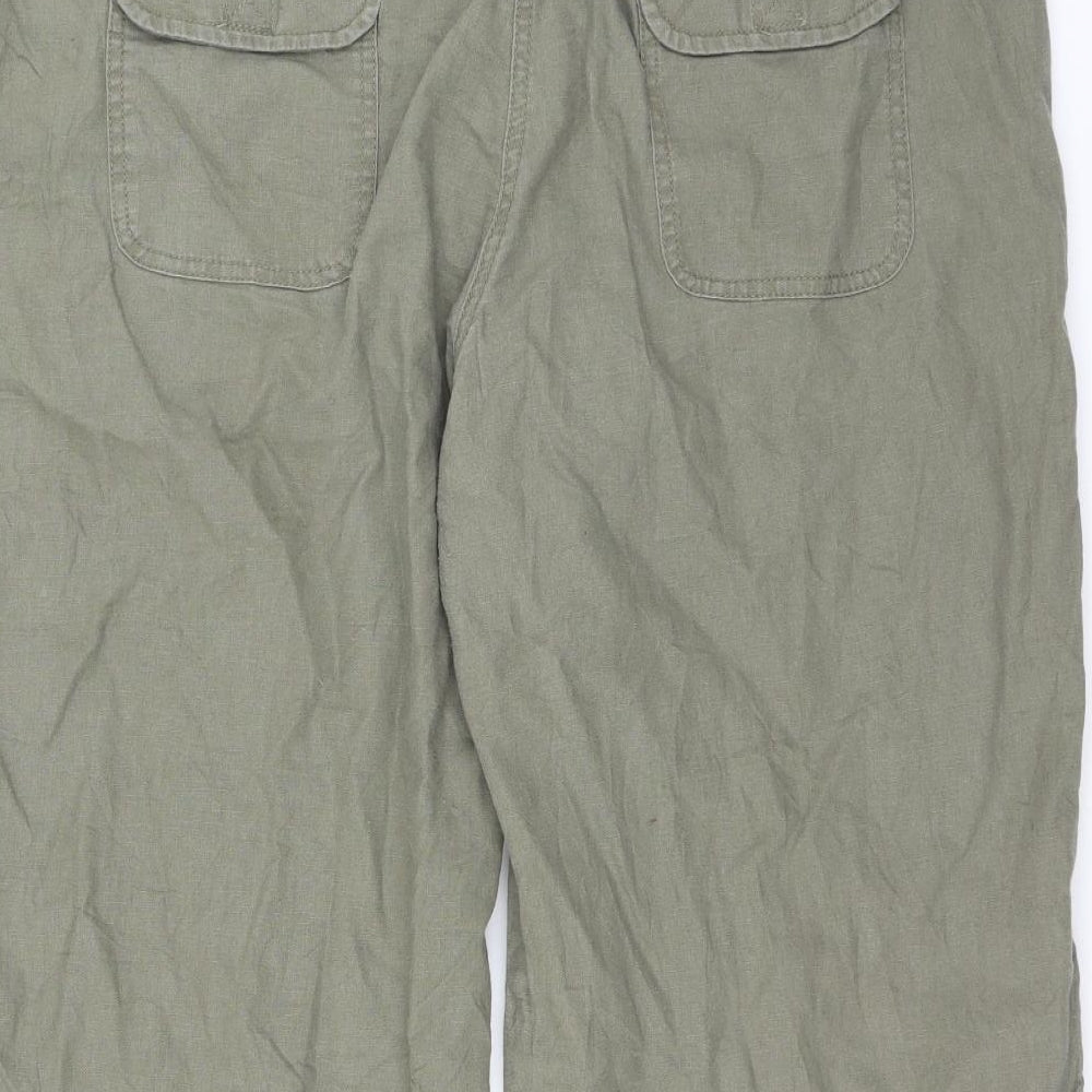 Sainsburys Womens Green   Cropped Trousers Size 18 L21 in