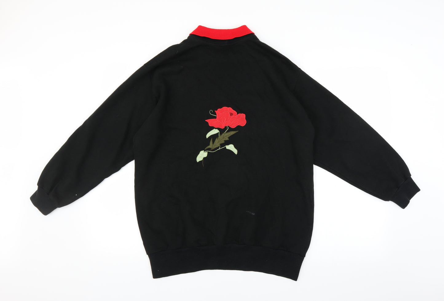 the onion skins Womens Black   Pullover Jumper Size M  - Floral embroidery