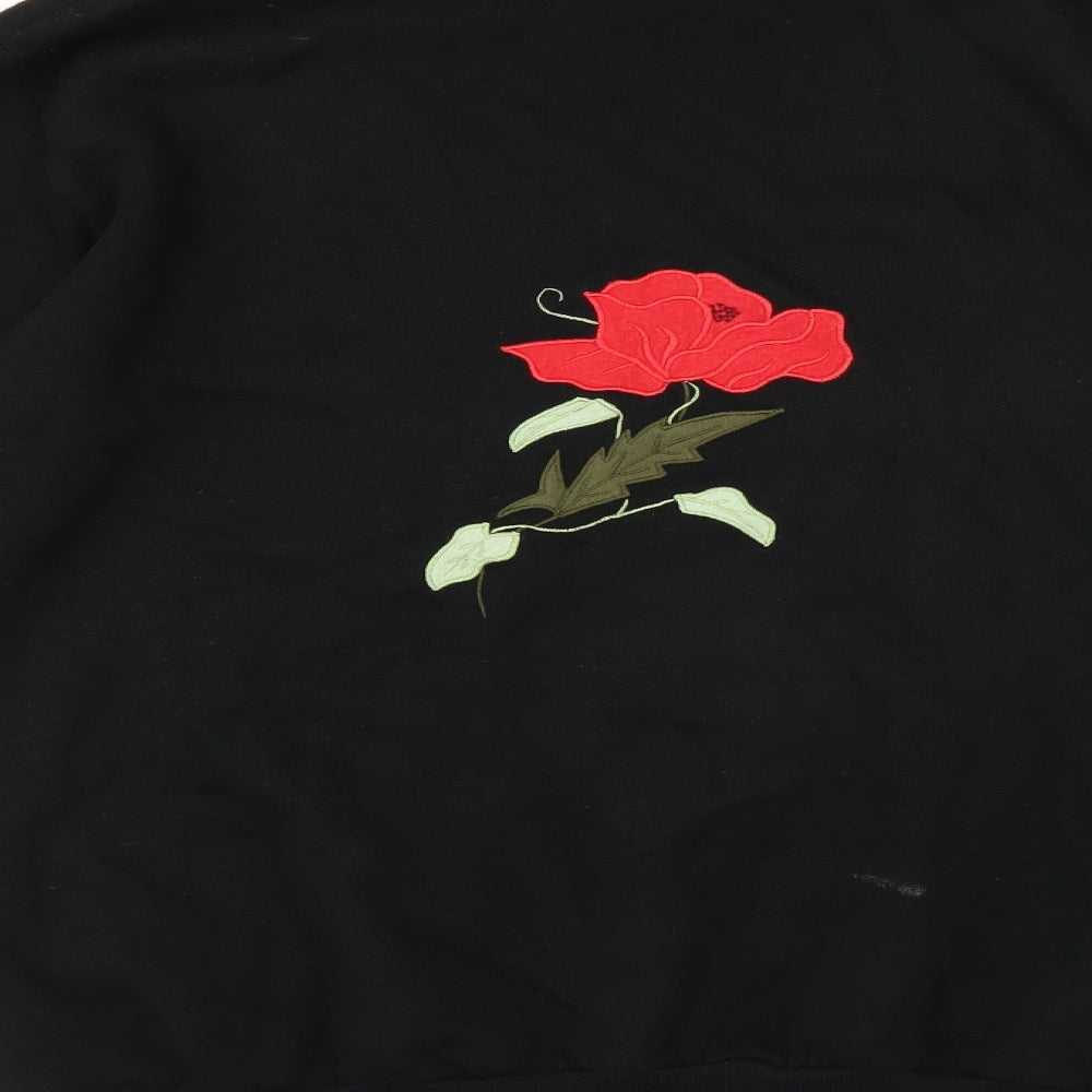 the onion skins Womens Black   Pullover Jumper Size M  - Floral embroidery