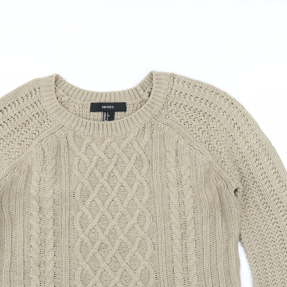 FOREVER 21 Womens Beige   Pullover Jumper Size S