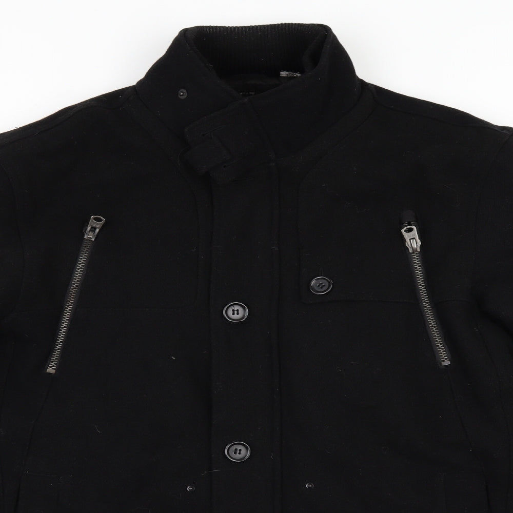 Preworn Mens Black   Motorcycle Jacket Coat Size XL