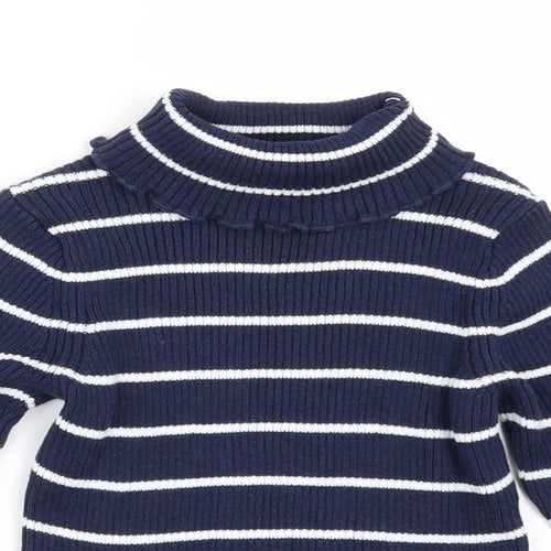 George Girls Blue Striped  Pullover Jumper Size 2-3 Years