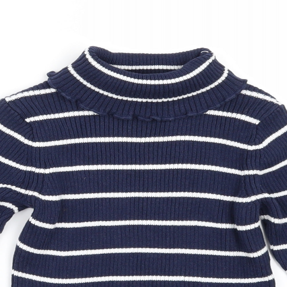 George Girls Blue Striped  Pullover Jumper Size 2-3 Years