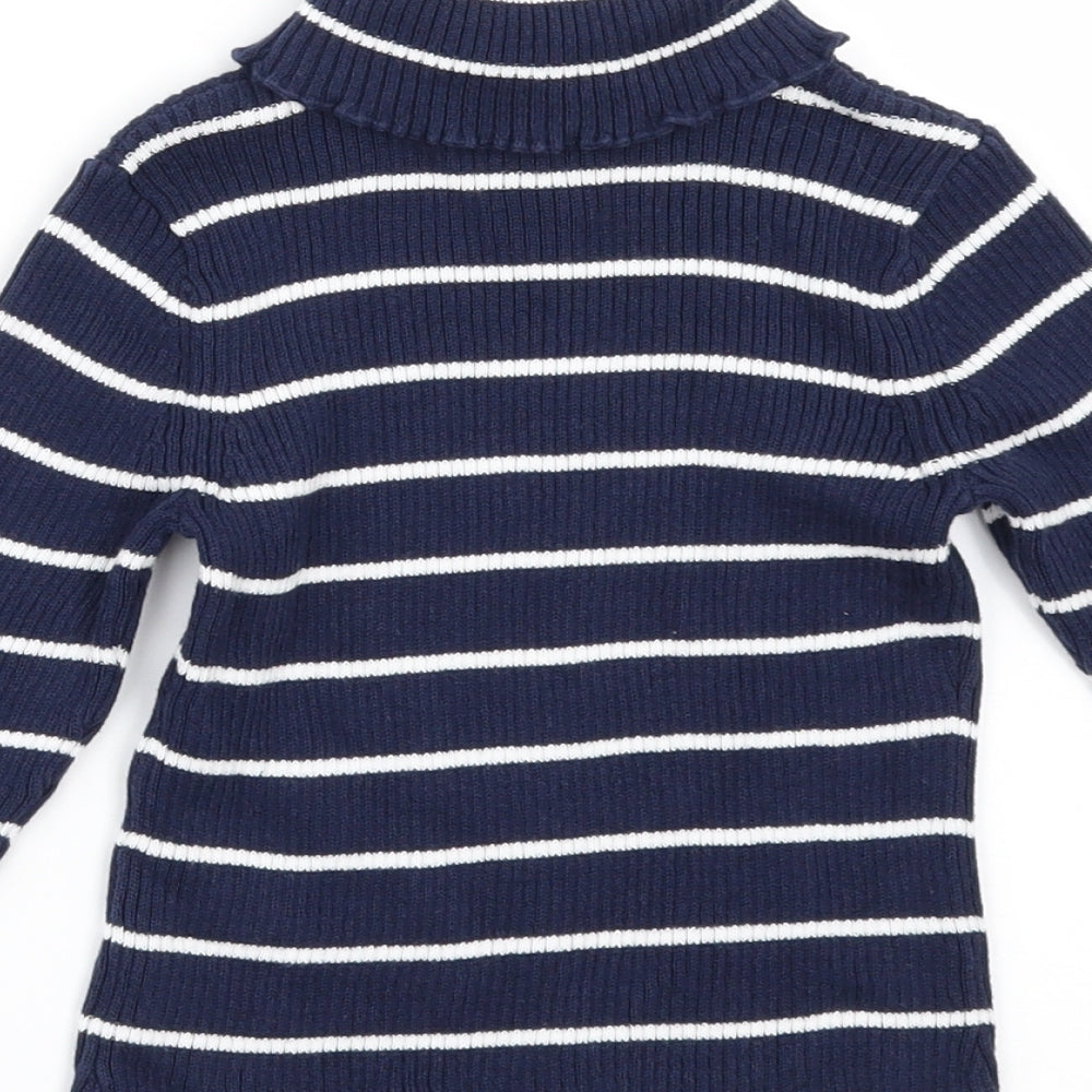 George Girls Blue Striped  Pullover Jumper Size 2-3 Years