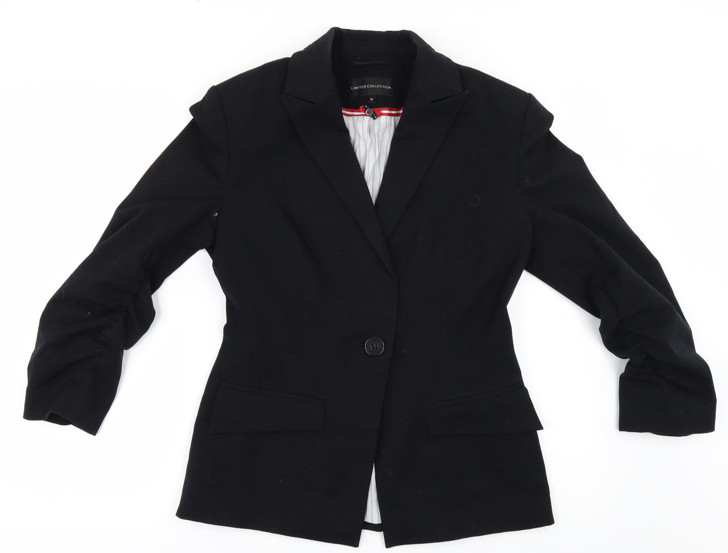 Marks and Spencer Womens Black   Trouser Suit Suit Jacket   - gathered sleeves
