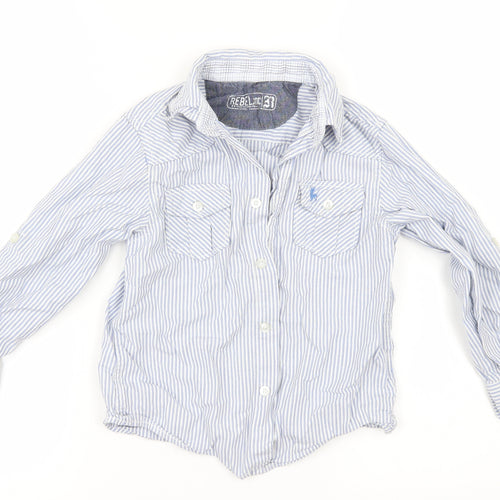 Primark Boys Black Striped  Basic Button-Up Size 5-6 Years
