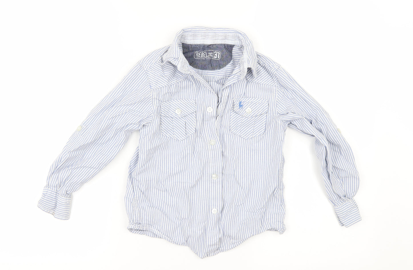 Primark Boys Black Striped  Basic Button-Up Size 5-6 Years