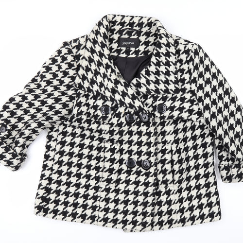 Papaya Womens White Check  Jacket  Size 4