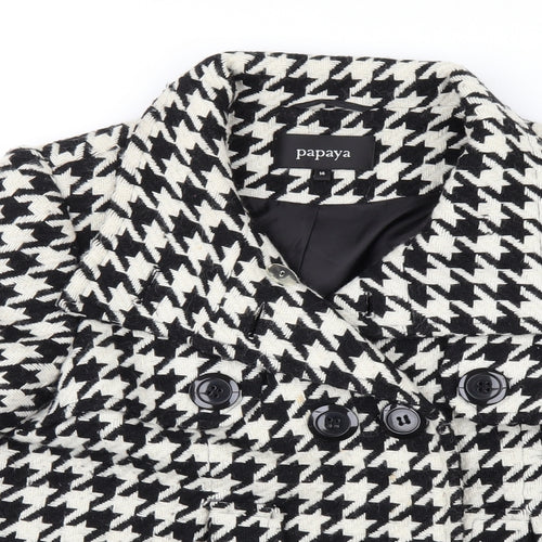 Papaya Womens White Check  Jacket  Size 4