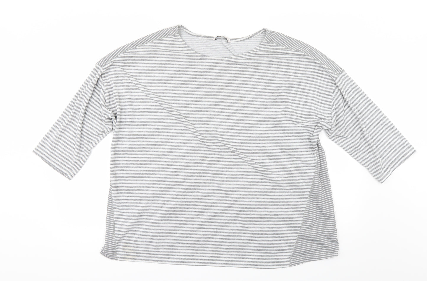 TU Womens Grey Striped  Basic T-Shirt Size 22