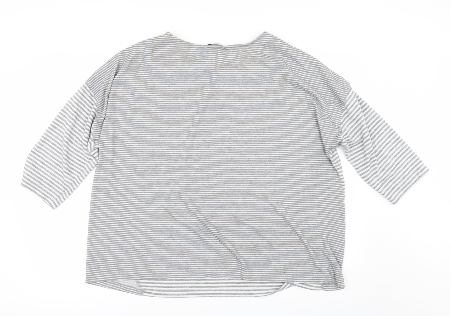TU Womens Grey Striped  Basic T-Shirt Size 22