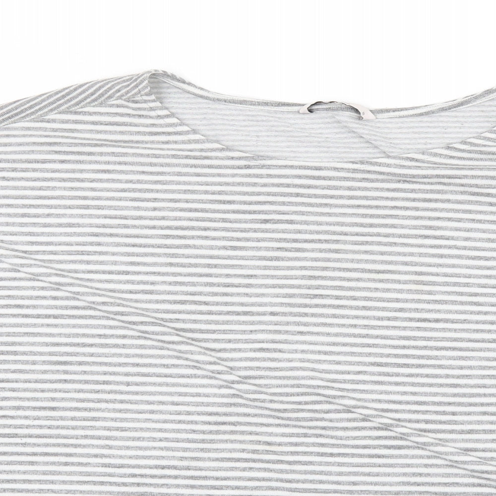 TU Womens Grey Striped  Basic T-Shirt Size 22
