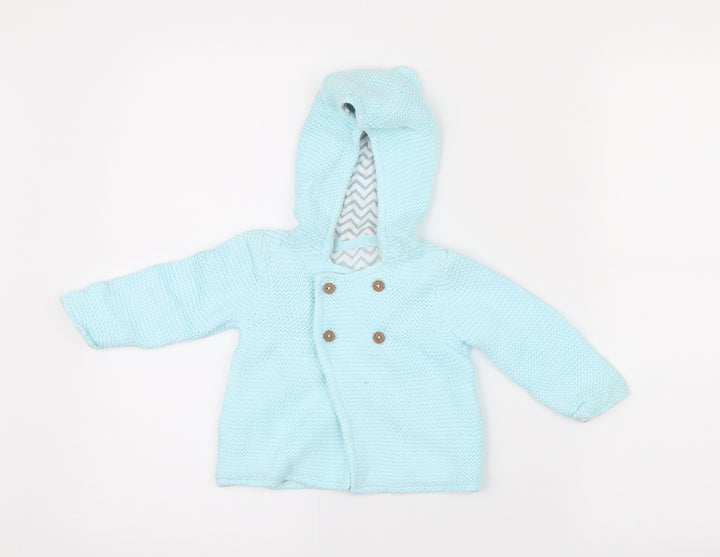 Marks and Spencer Girls Blue Knit Jacket Size 3-6 Months