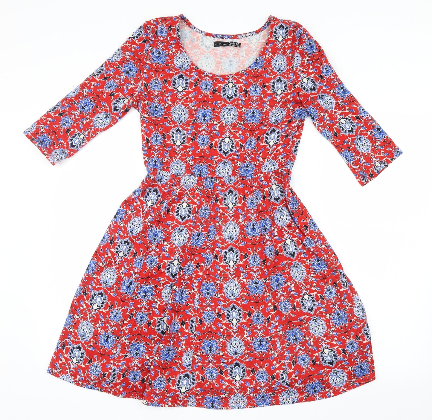 Atmosphere Womens Red Geometric  Shirt Dress  Size 8
