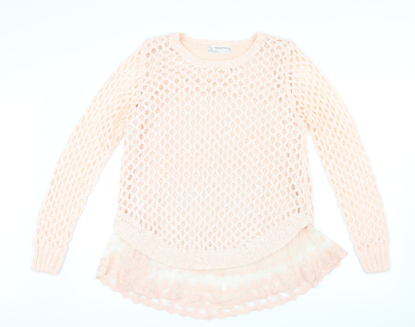 Paramour Womens Pink  Knit Pullover Jumper Size S