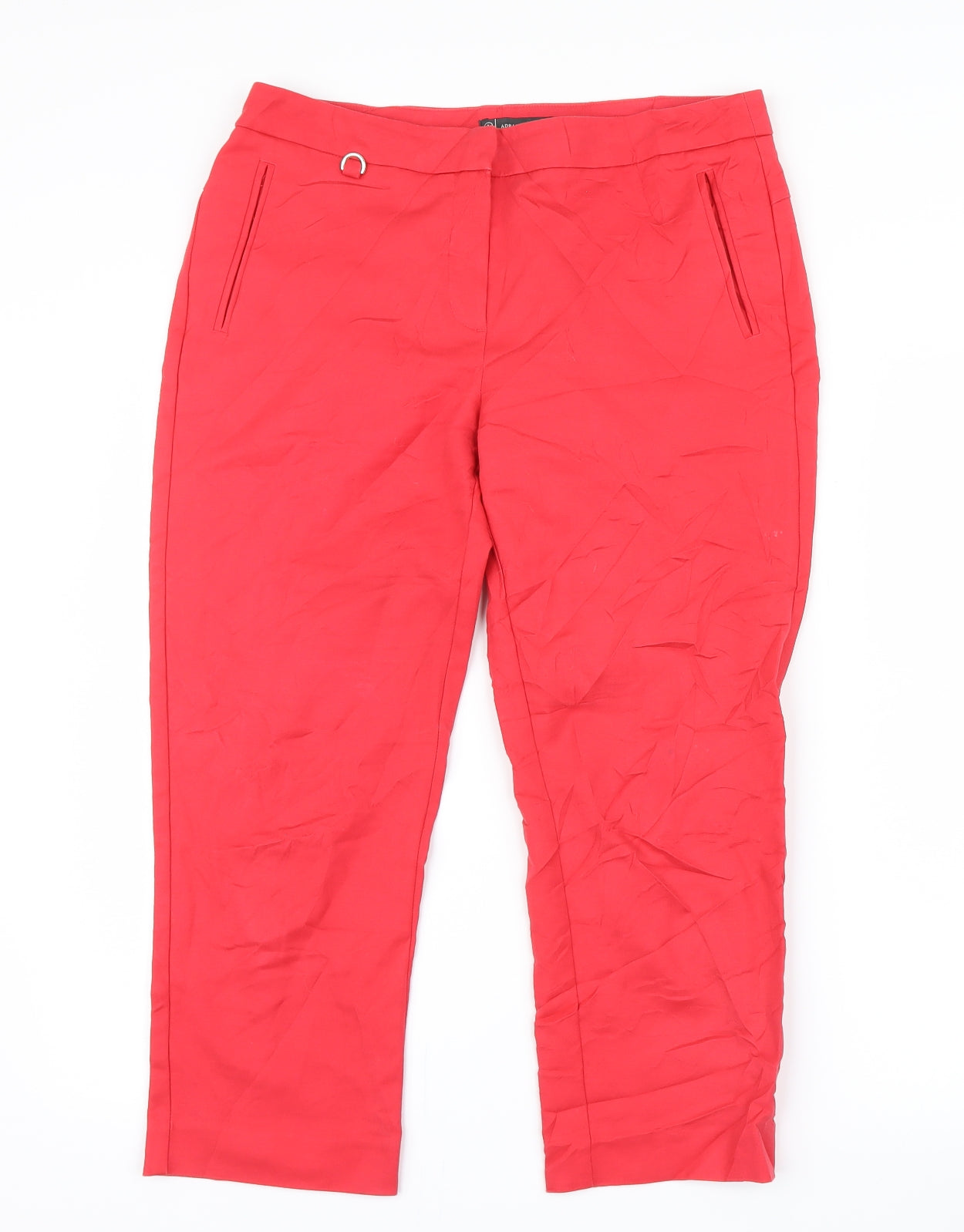 Adrianna Papell Womens Red   Cropped Trousers Size 12 L22 in