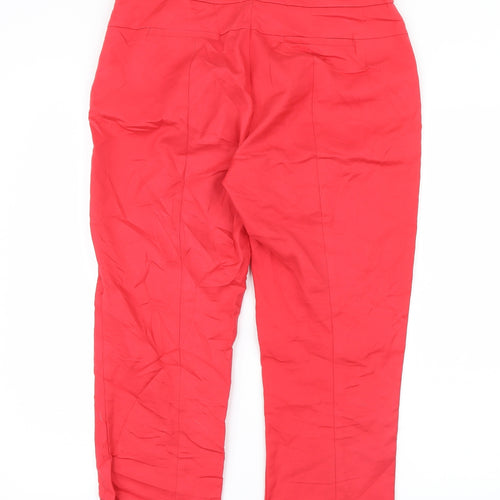 Adrianna Papell Womens Red   Cropped Trousers Size 12 L22 in