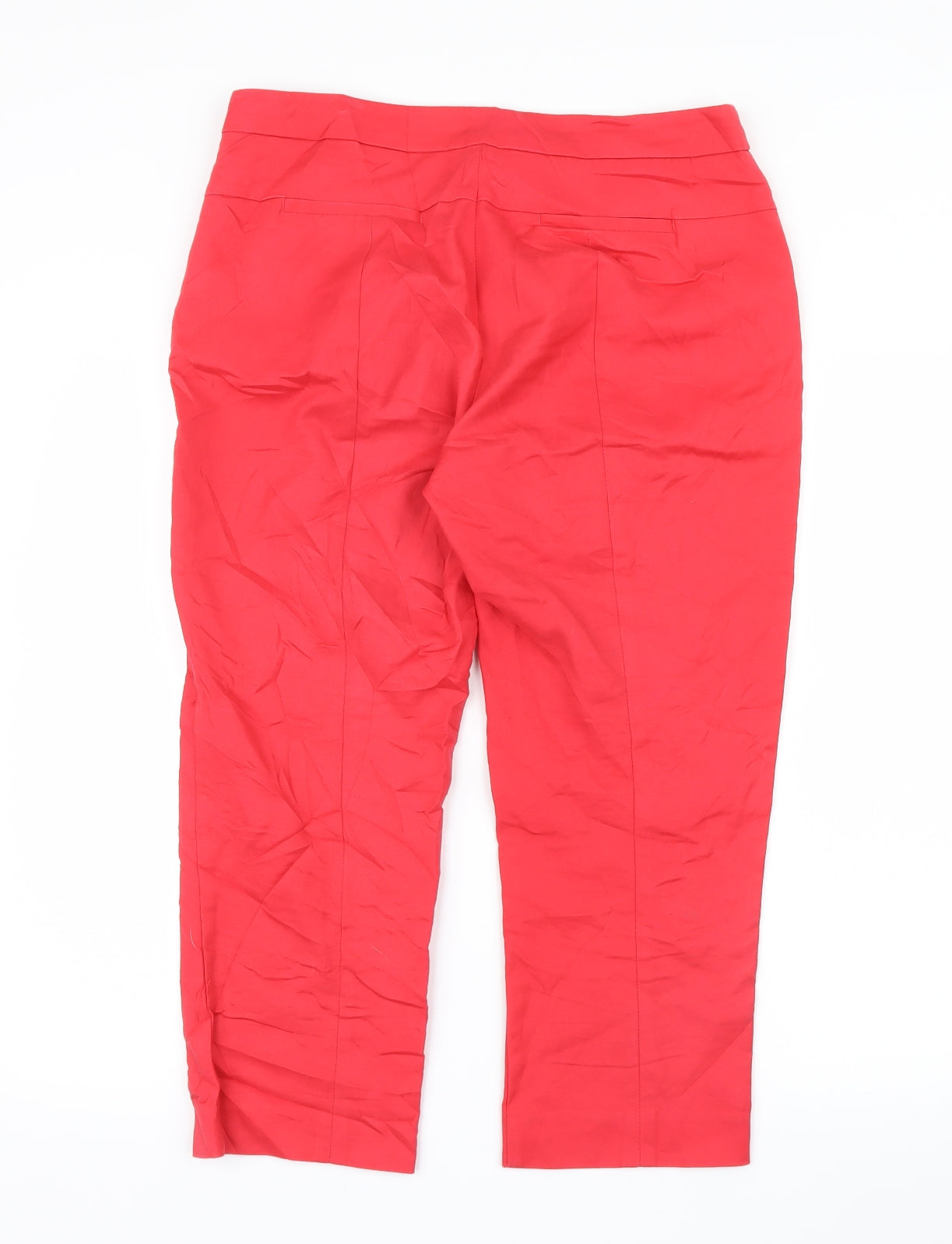 Adrianna Papell Womens Red   Cropped Trousers Size 12 L22 in