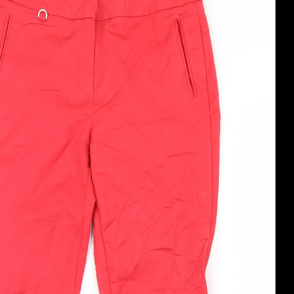 Adrianna Papell Womens Red   Cropped Trousers Size 12 L22 in