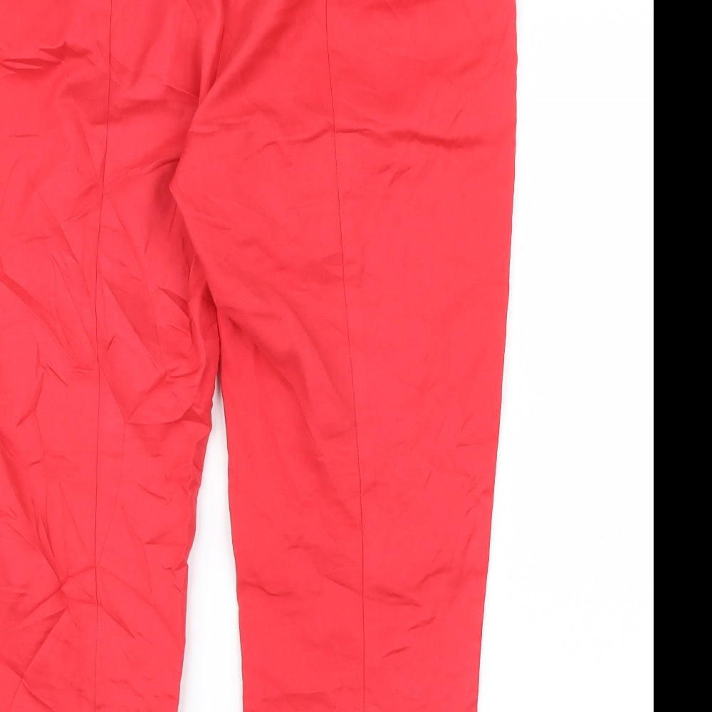 Adrianna Papell Womens Red   Cropped Trousers Size 12 L22 in