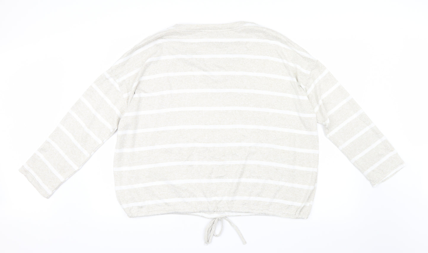Tu  Womens Beige Striped Knit Top Pyjama Top Size 16