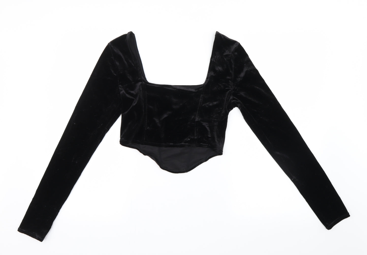 Divided by H&M Womens Black  Velvet Basic T-Shirt Size S