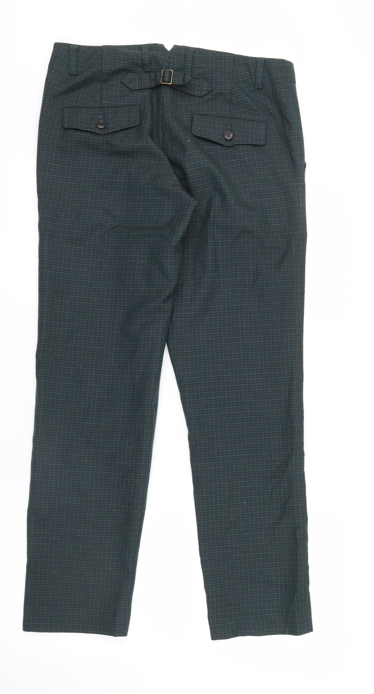 Human Woman  Womens Green Check  Trousers  Size 10 L29 in