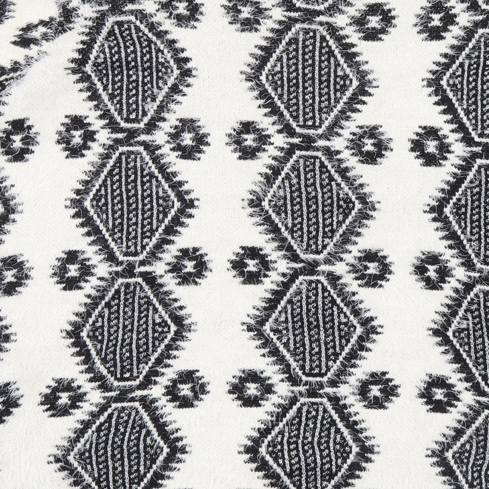 Damart Womens White Geometric Knit Cardigan Jumper Size 18