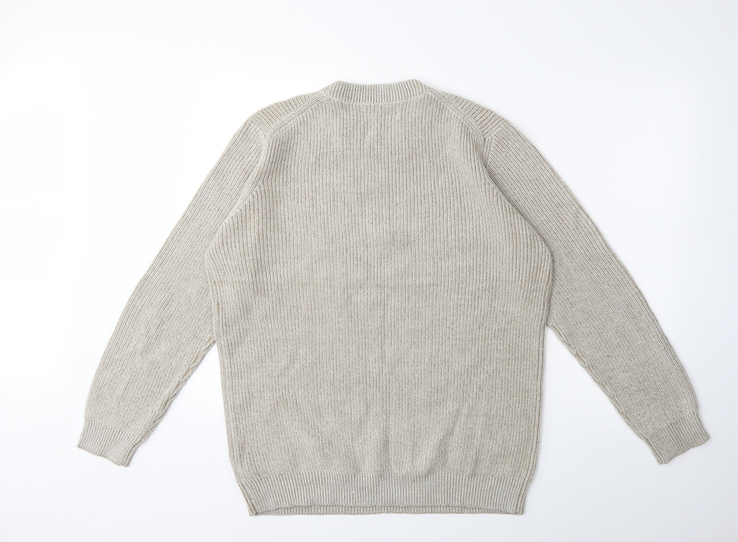 F&F Mens Beige  Knit Pullover Jumper Size L