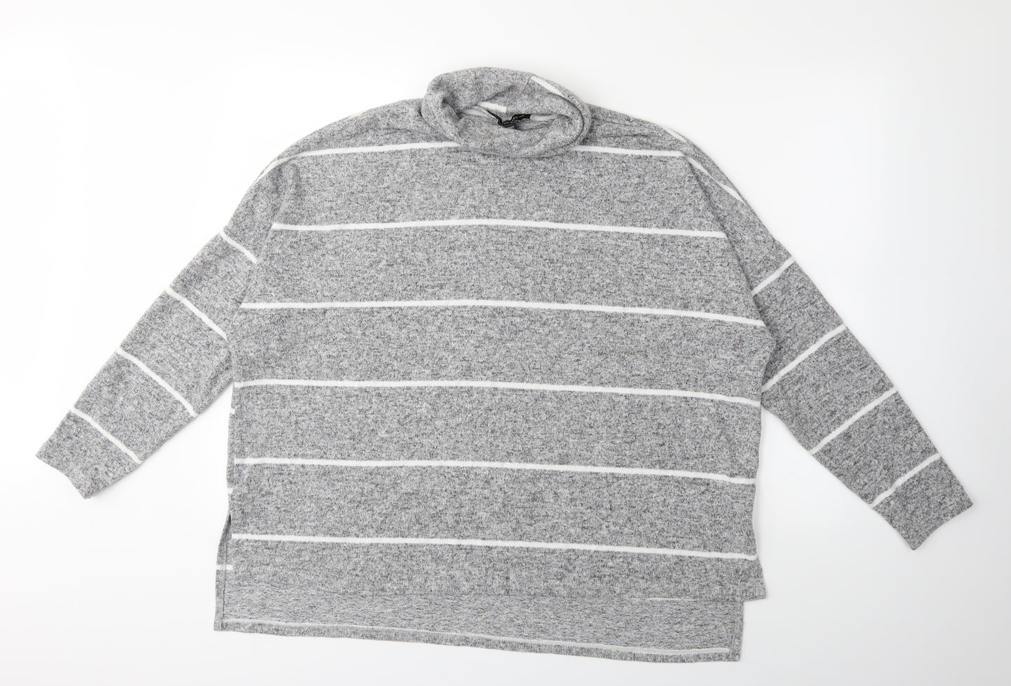 Dorothy Perkins Womens Grey Striped  Pullover Jumper Size 18