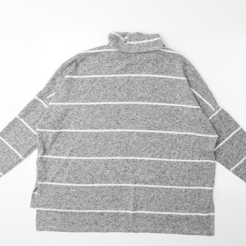 Dorothy Perkins Womens Grey Striped  Pullover Jumper Size 18