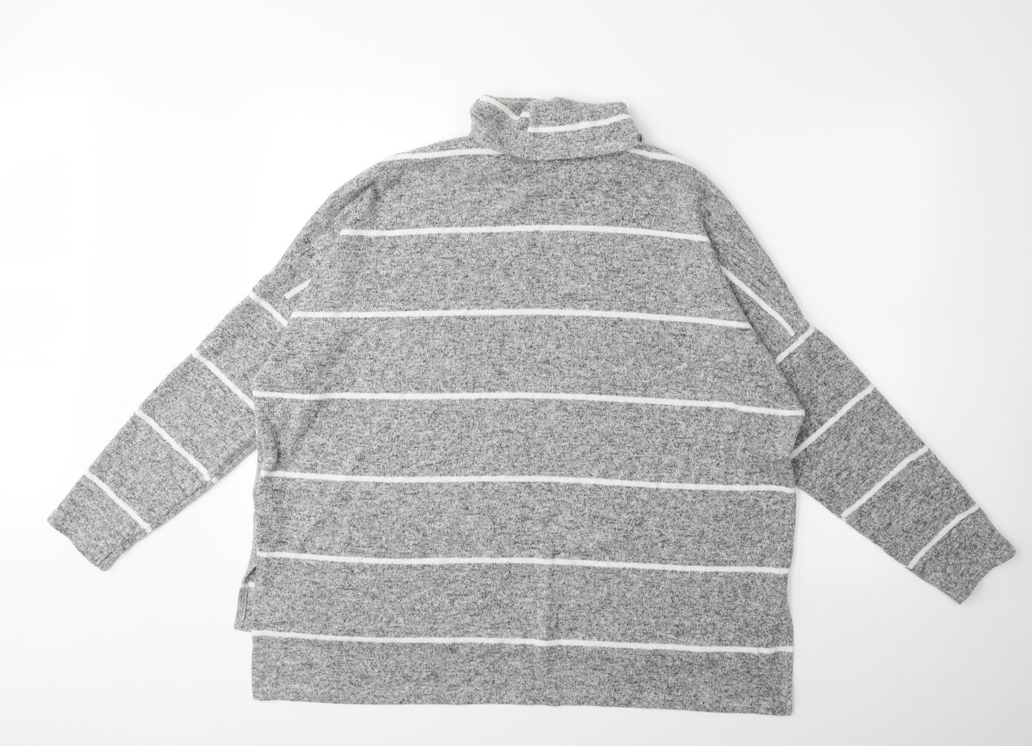 Dorothy Perkins Womens Grey Striped  Pullover Jumper Size 18