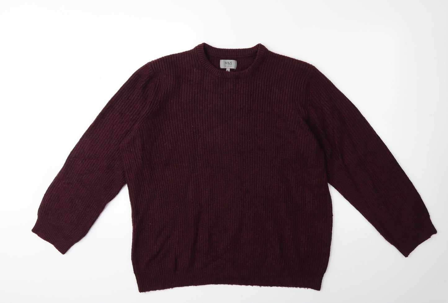 Marks and Spencer Mens Red  Knit Pullover Jumper Size XL