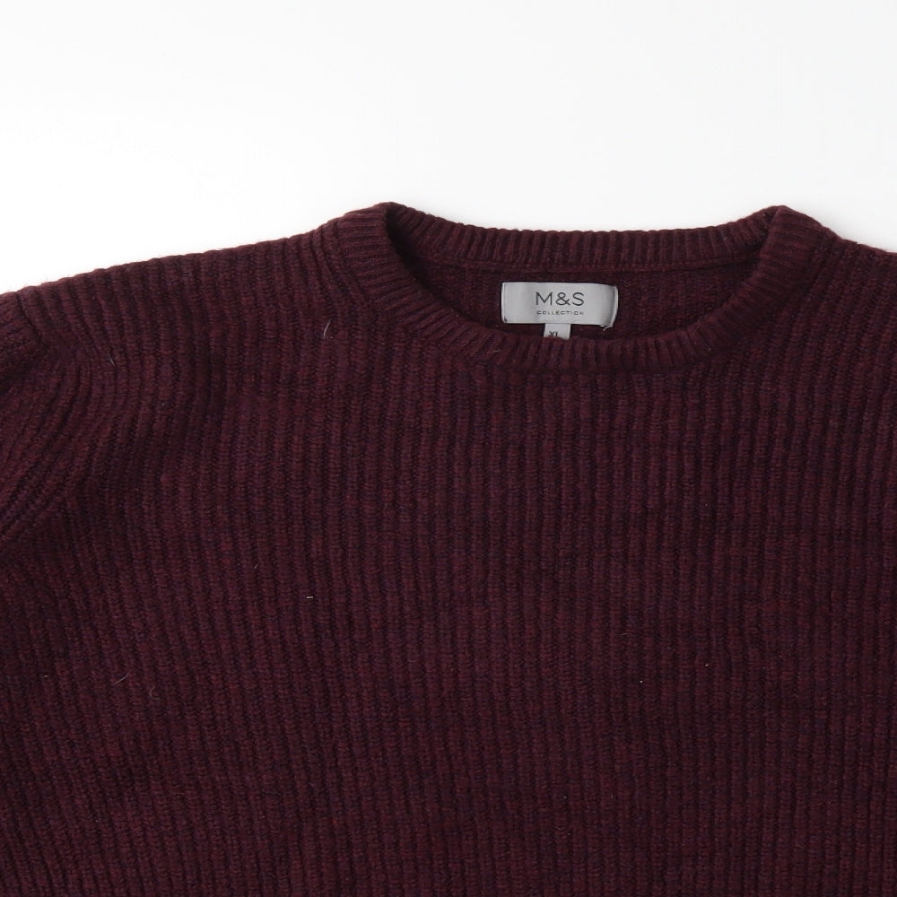 Marks and Spencer Mens Red  Knit Pullover Jumper Size XL