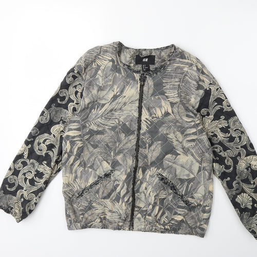 H&M Womens Black Floral  Jacket  Size 8