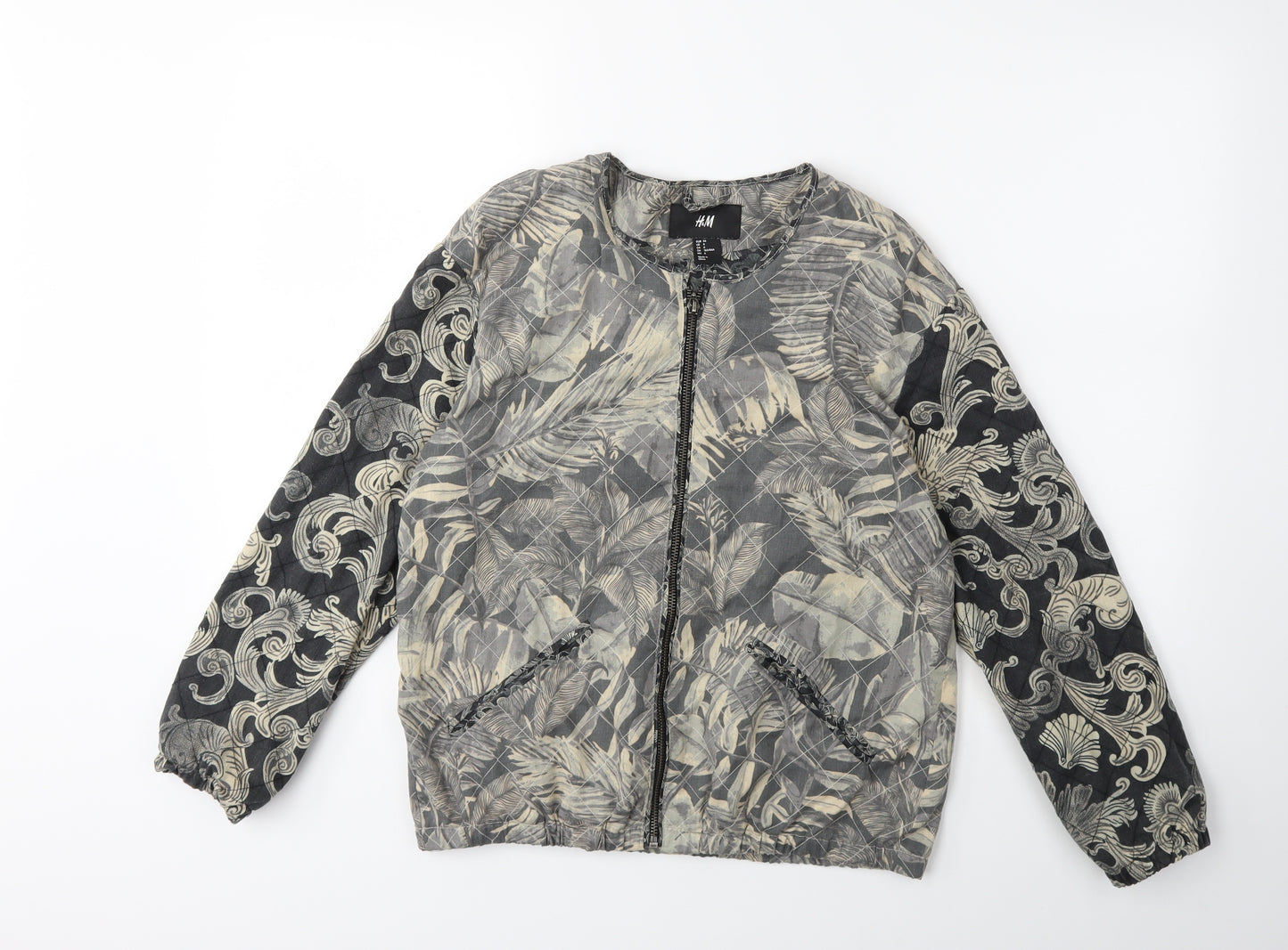 H&M Womens Black Floral  Jacket  Size 8
