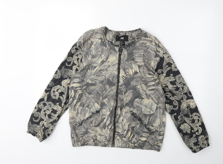 H&M Womens Black Floral  Jacket  Size 8