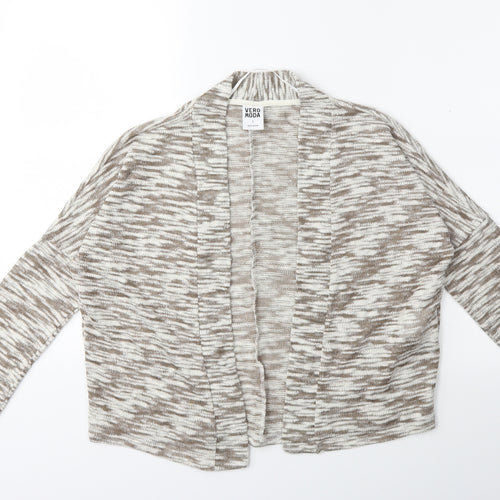 VERO MODA Womens White Animal Print Knit Cardigan Jumper Size S