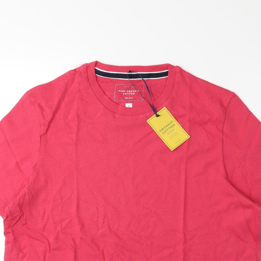 John Lewis Mens Pink    T-Shirt Size L
