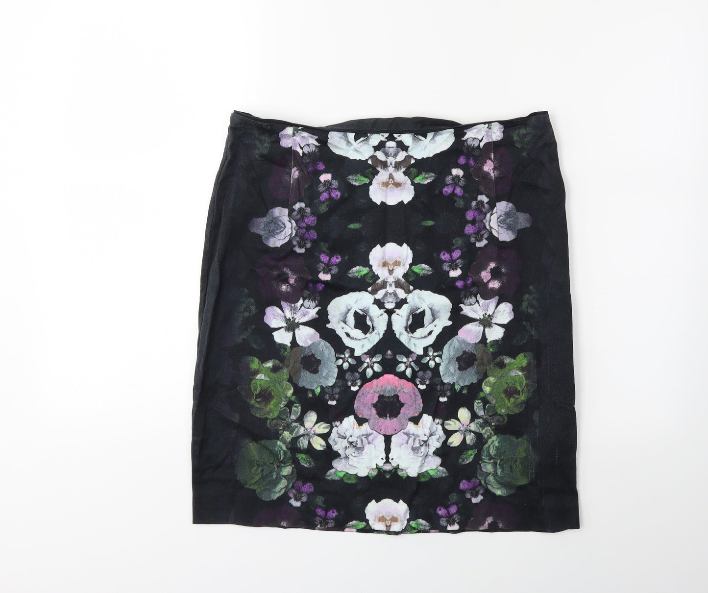 H&M Womens Black Floral  Straight & Pencil Skirt Size 14