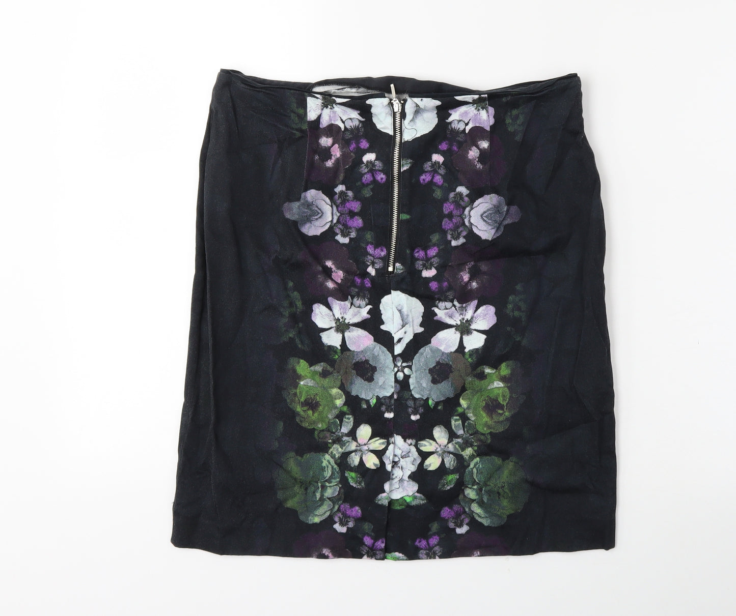 H&M Womens Black Floral  Straight & Pencil Skirt Size 14